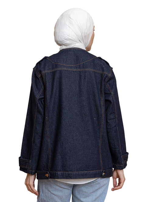 Blue Round Jacket Jeans